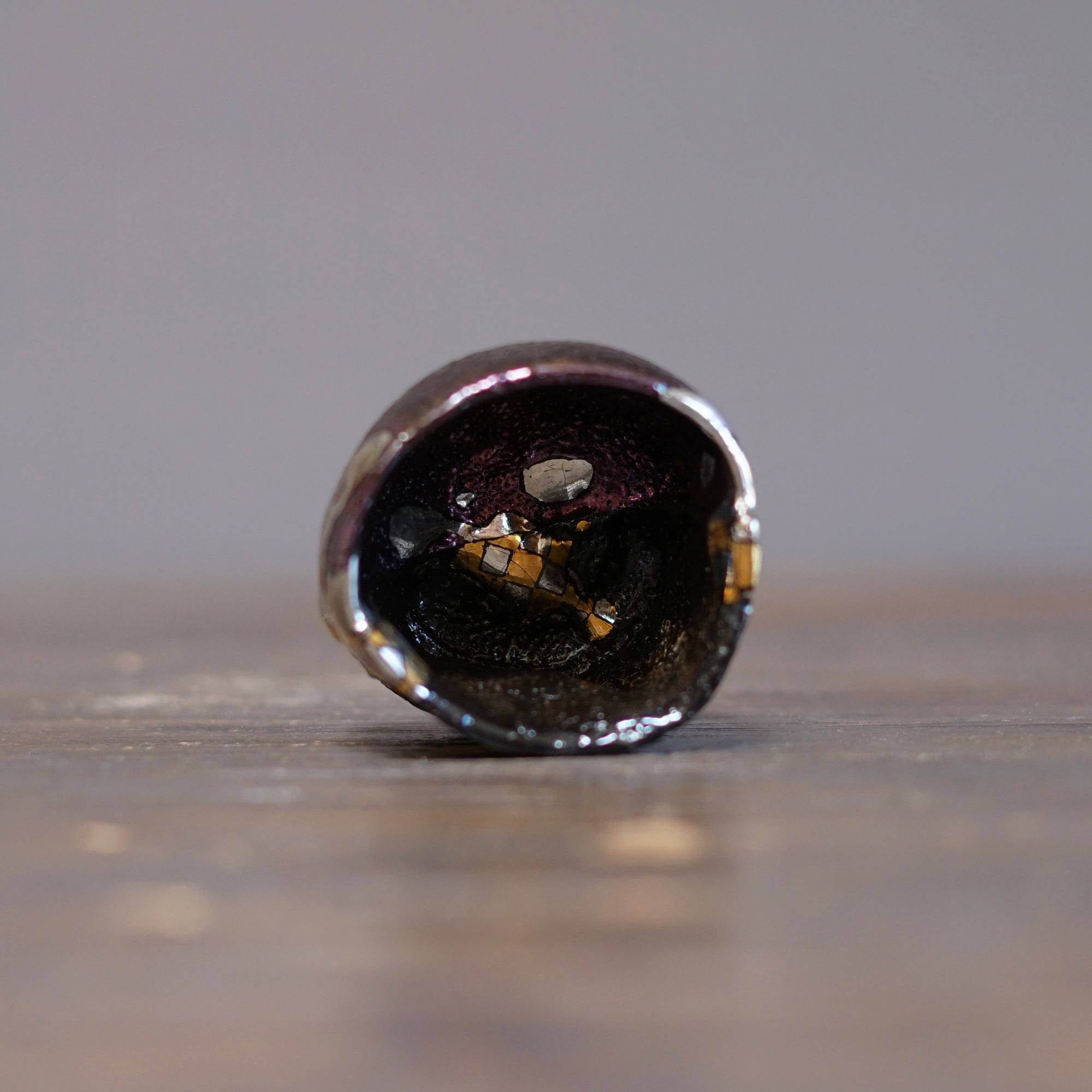 Half and Half Gilded Earth GUINOMI Sake Cup #HT519