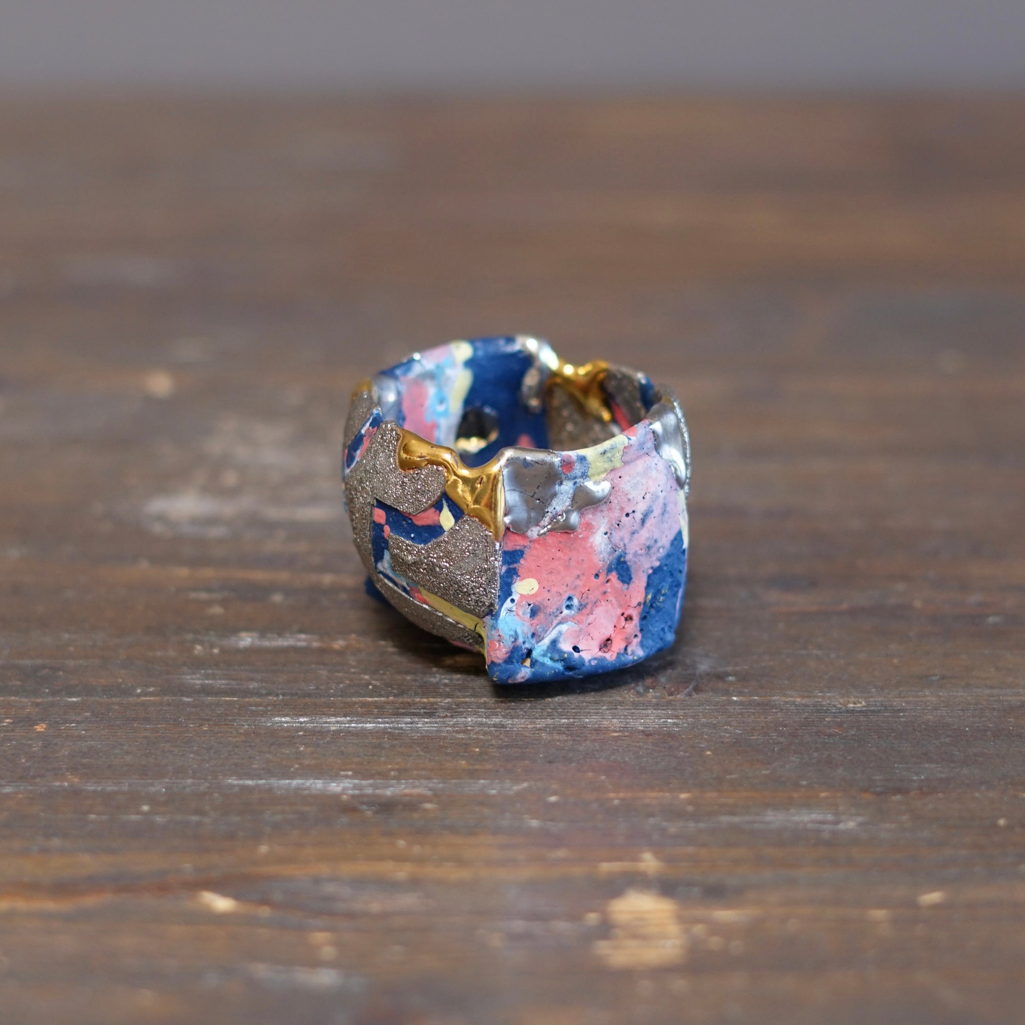 Half and Half Gilded Rainbow GUINOMI Sake Cup #HT521