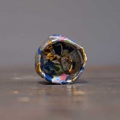 Half and Half Gilded Rainbow GUINOMI Sake Cup #HT521