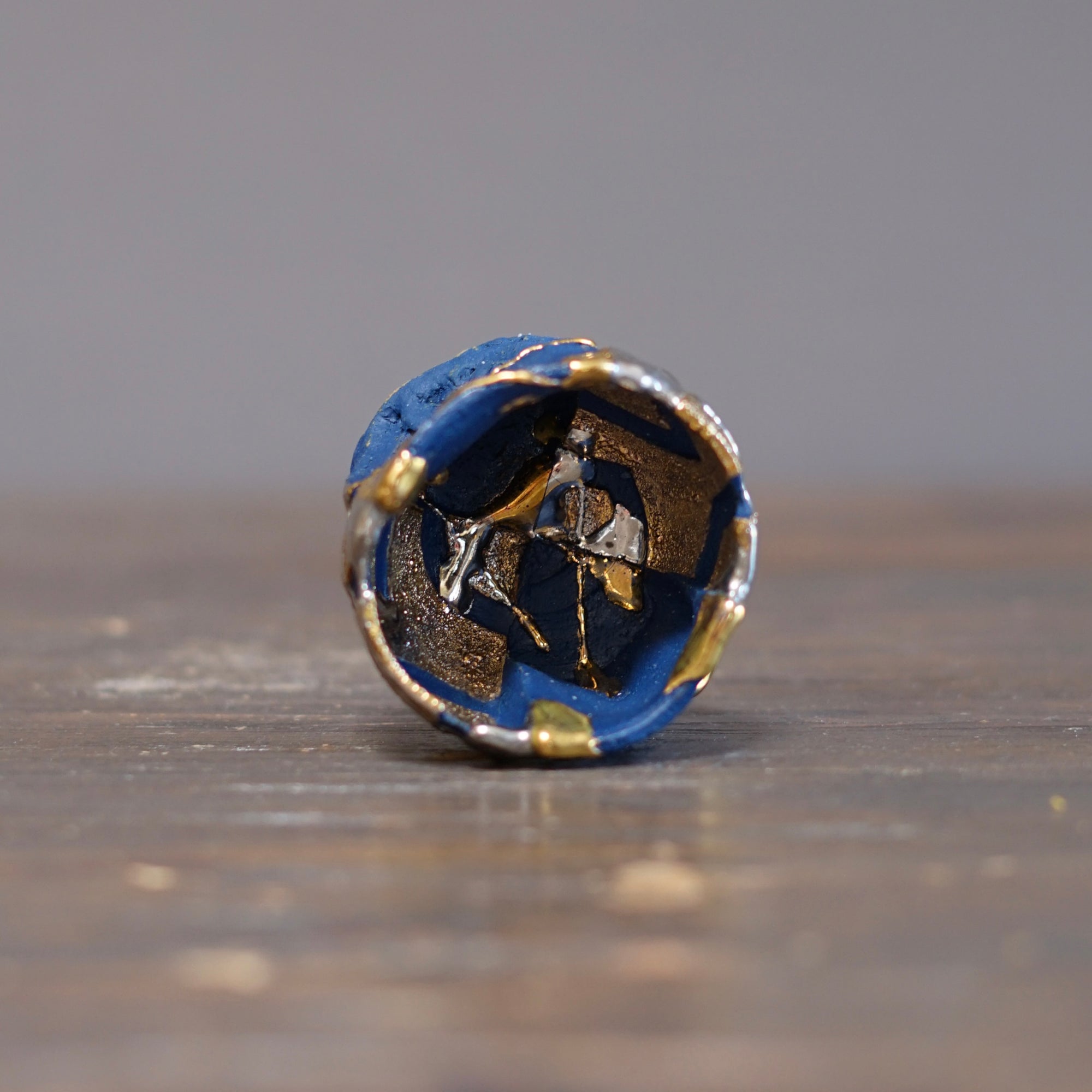 Half and Half Gilded Ocean GUINOMI Sake Cup #HT522