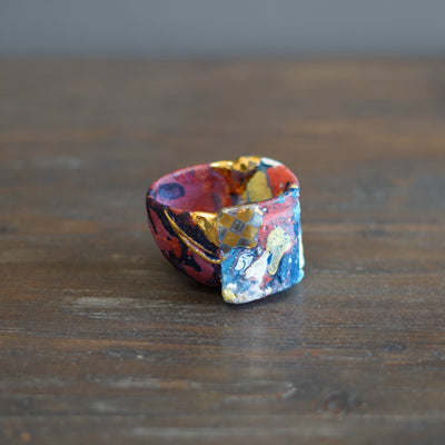 Half and Half Gilded Nebula GUINOMI Sake Cup #HT447