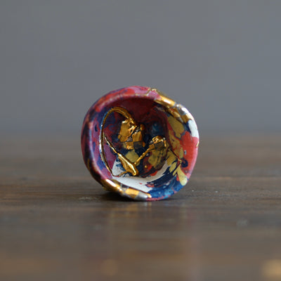 Half and Half Gilded Nebula GUINOMI Sake Cup #HT447