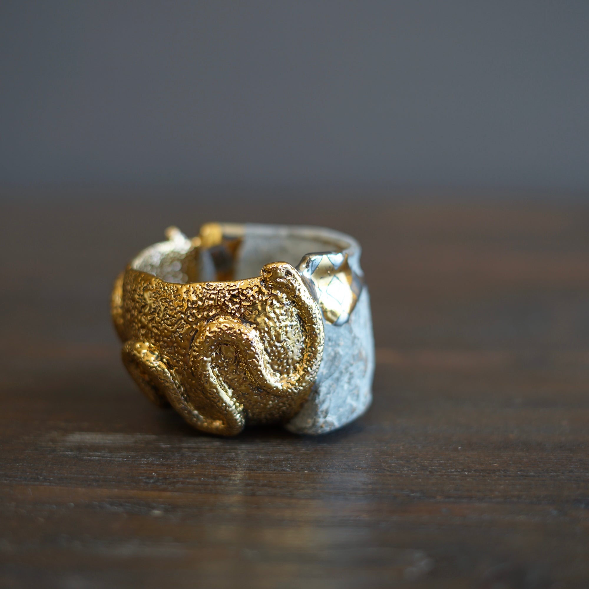 Gilded Snake GUINOMI Sake Cup #HT448