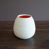 White / Red Dino Vase #JT360C