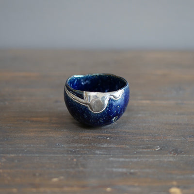 Round Gilded Ocean Tea Cup #HT477A