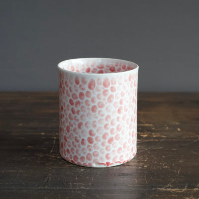 Red Dots Large Cylinder Vase #LK752B