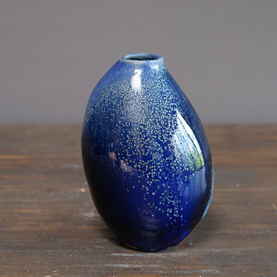 Blue TENMOKU Current Flower Vase #KY242A