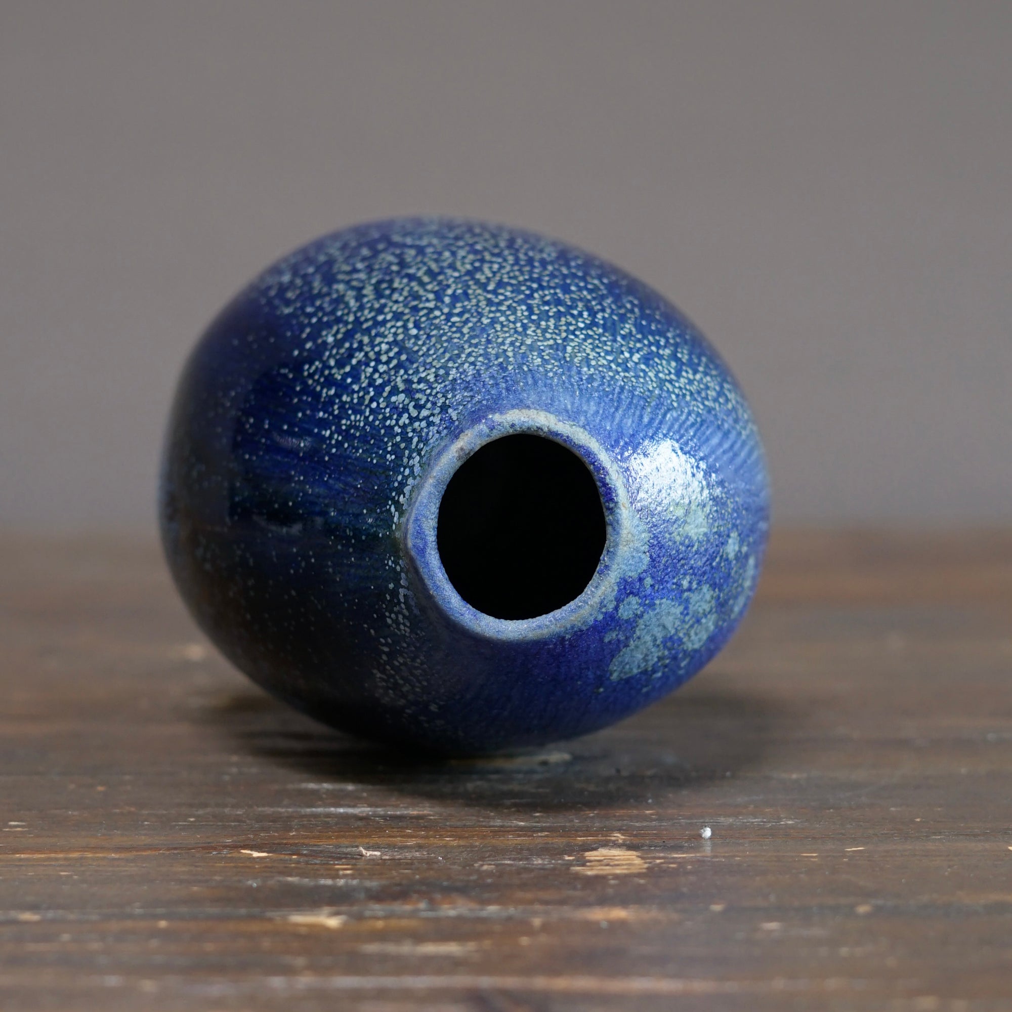 Blue TENMOKU Current Flower Vase #KY242A