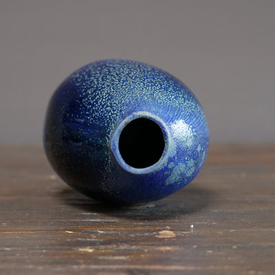 Blue TENMOKU Current Flower Vase #KY242A