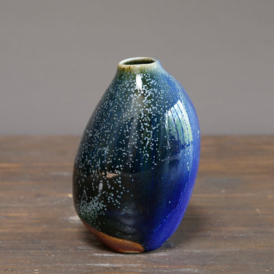 Blue TENMOKU Current Flower Vase #KY242B