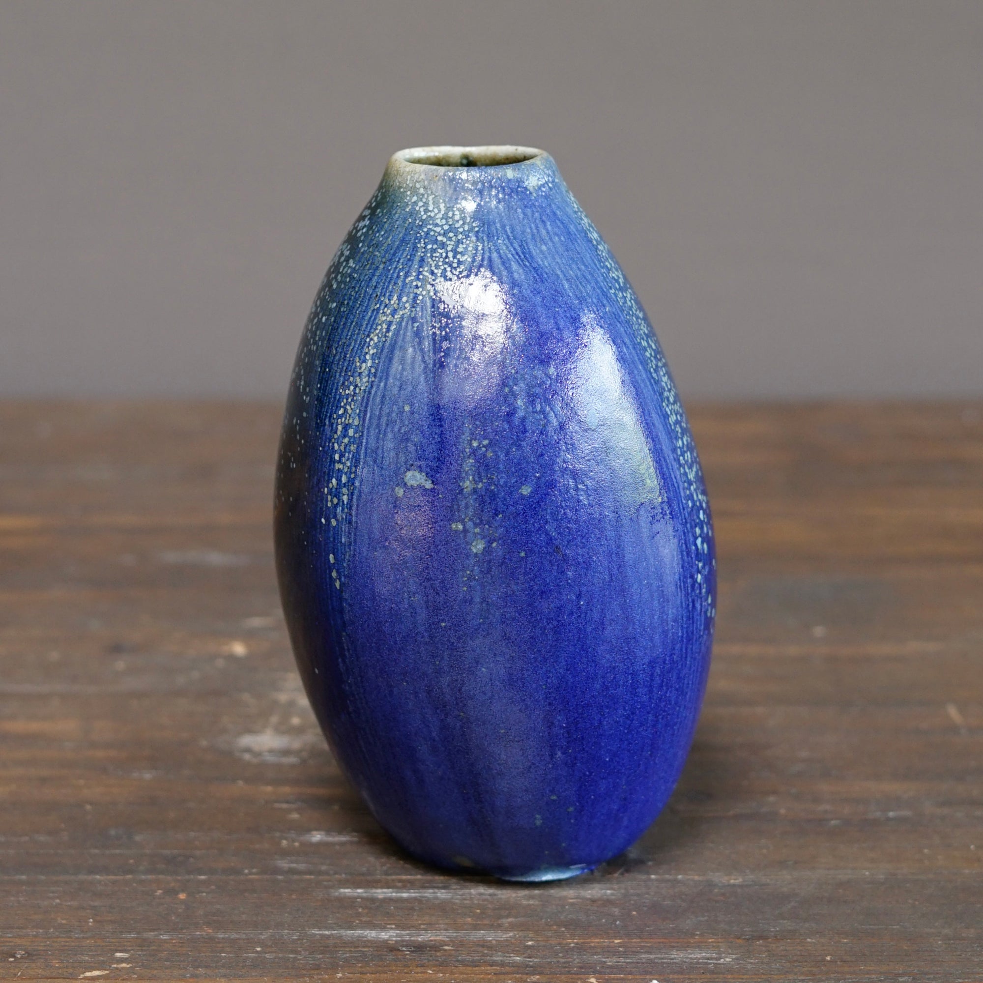 Blue TENMOKU Current Flower Vase #KY242B