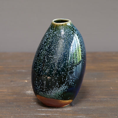 Blue TENMOKU Current Flower Vase #KY242B