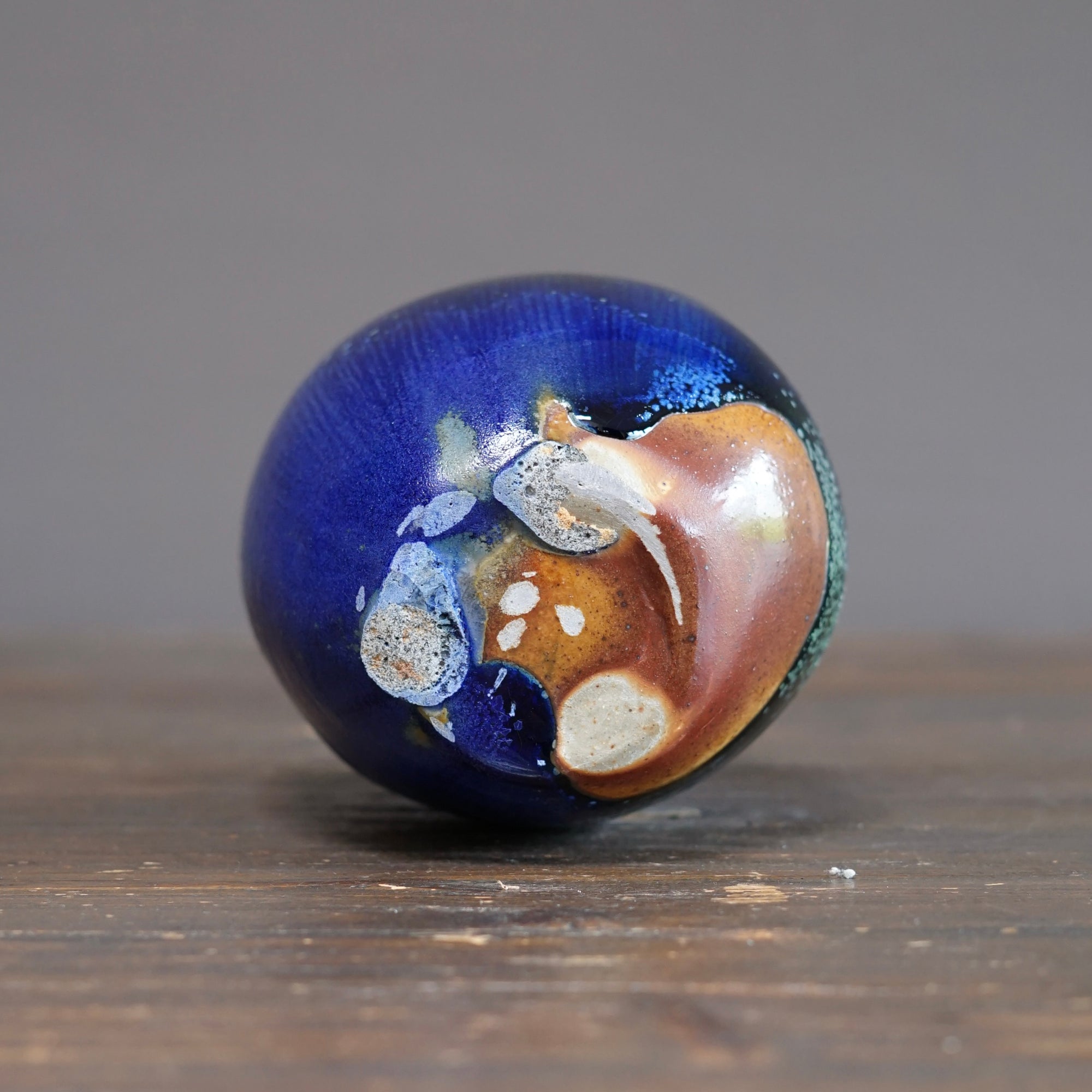 Blue TENMOKU Current Flower Vase #KY242B