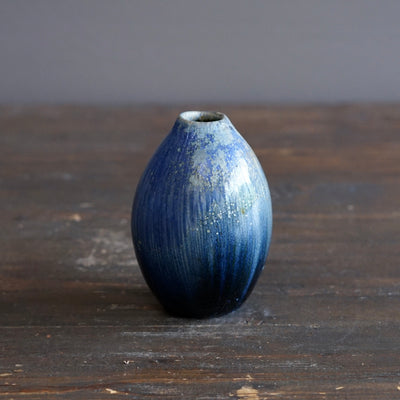 Blue TENMOKU Current Flower Vase #KY244A