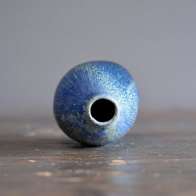 Blue TENMOKU Current Flower Vase #KY244A