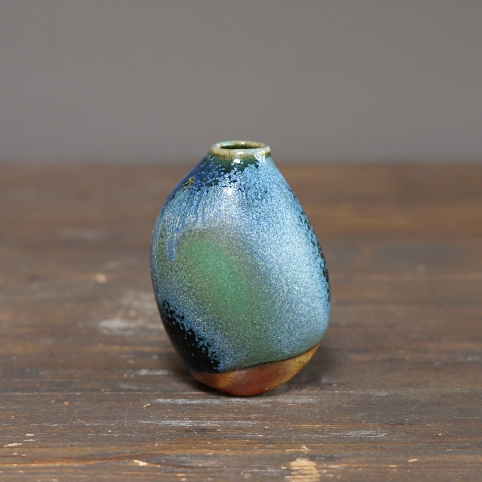 Blue TENMOKU Current Flower Vase #KY244B