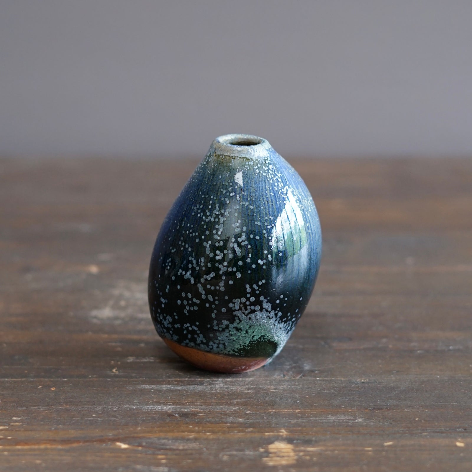 Blue TENMOKU Current Flower Vase #KY244C