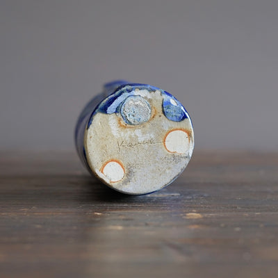 Blue TENMOKU Wraps Tall Vase #KY237