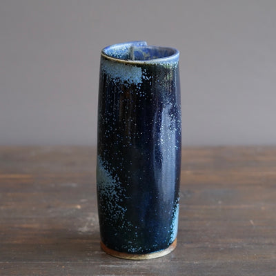 Blue TENMOKU Wraps Tall Vase #KY235