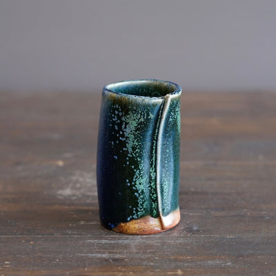 Blue TENMOKU Wraps Tall Vase #KY238