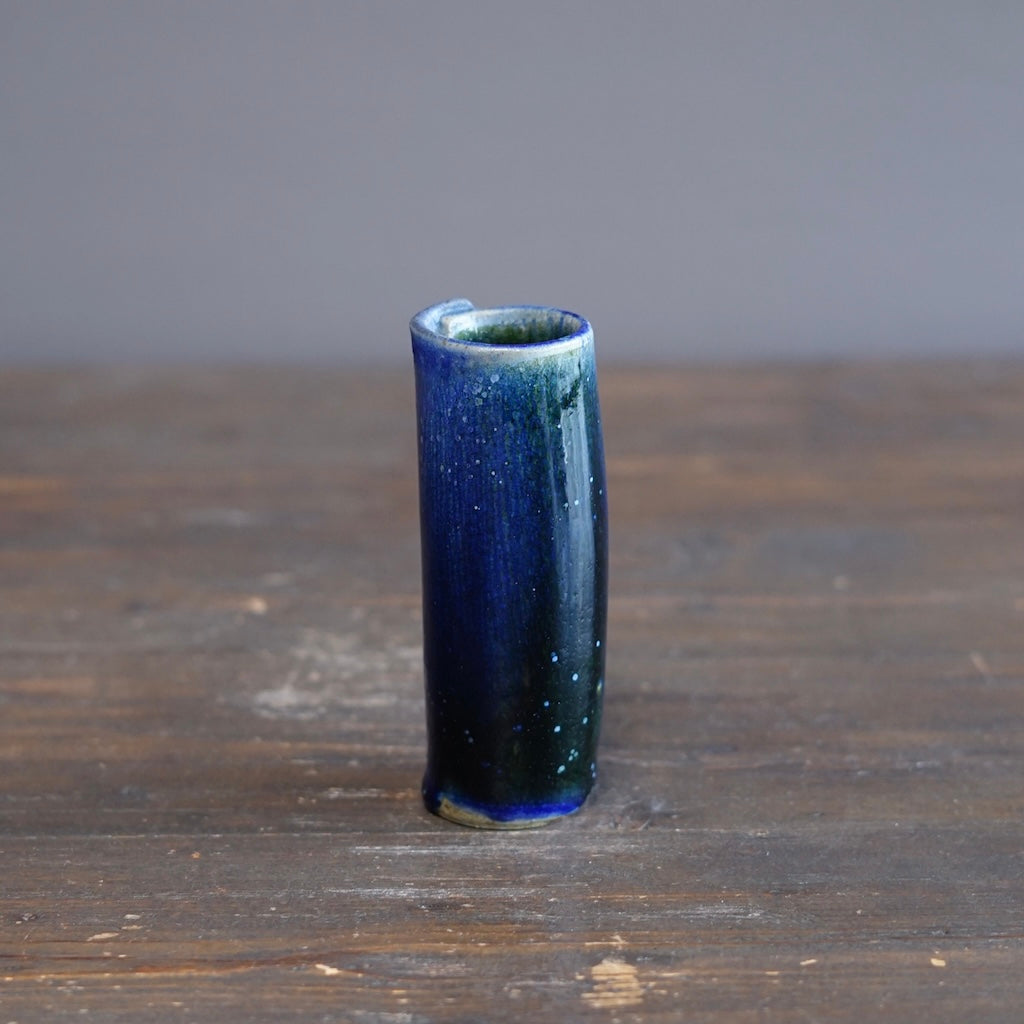 Blue TENMOKU Hanging Flower Vase #KY241