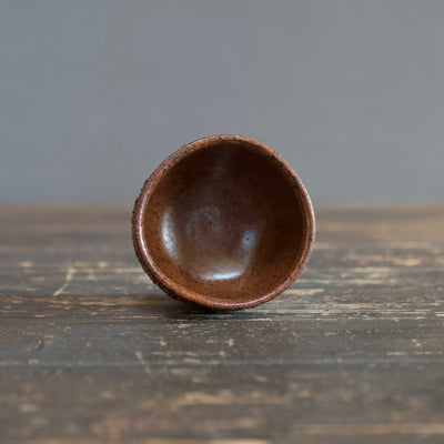 Carved Brick Red Sake Cup #LK755N