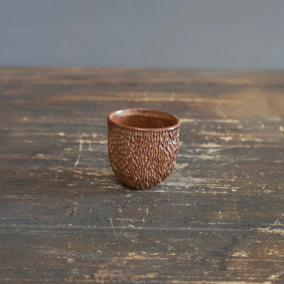 Carved Brown Sake Cup #LK755L