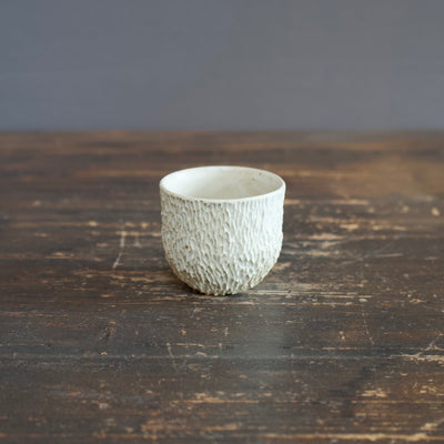 Carved White Sake Cup #LK755C