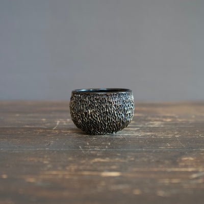 Carved Black Sake Cup #LK755D