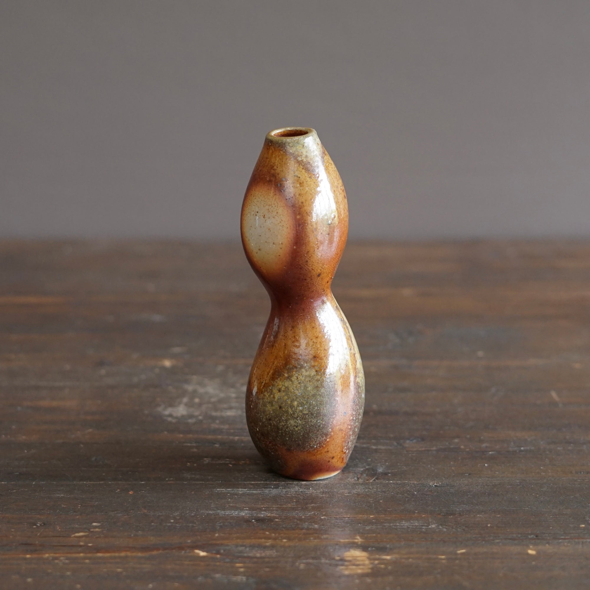 Wood Fired Seed Pod Flower Vase #KY247
