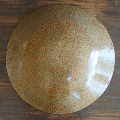 Brown / Green Dots Extra Large Serving Bowl #LK766