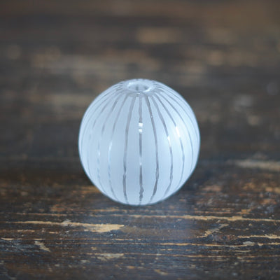 Round Ball Bud Vase Clear Stripes #YY29B