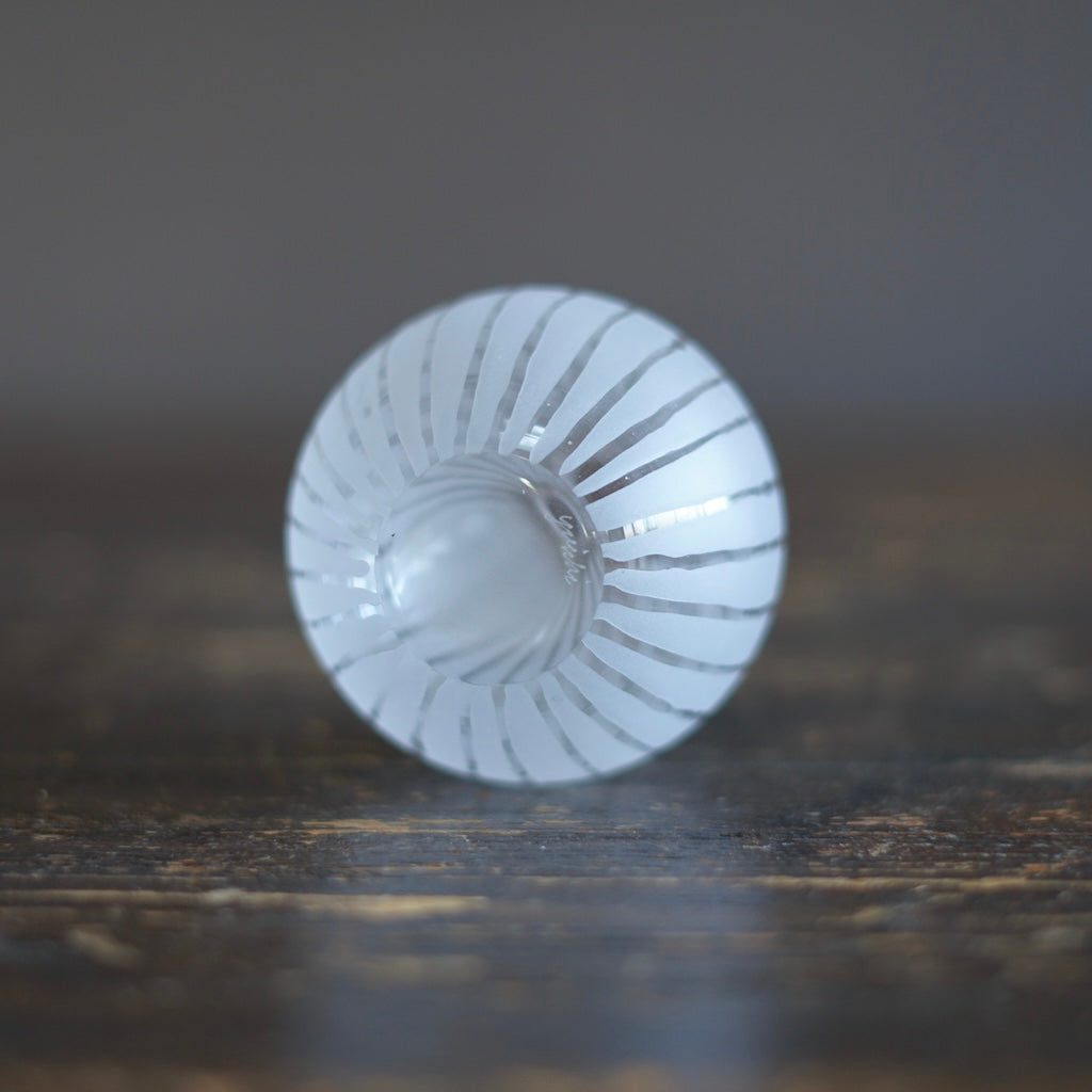 Round Ball Bud Vase Clear Stripes #YY29B