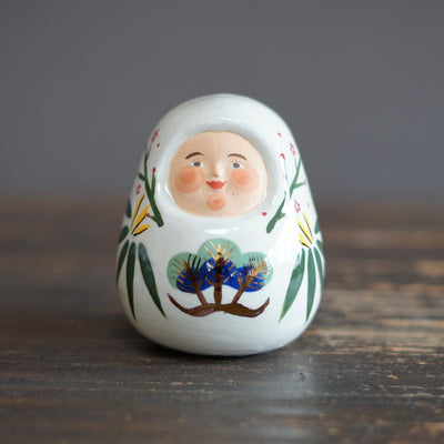 DARUMA Doll White Good Luck Holidays #OKA11