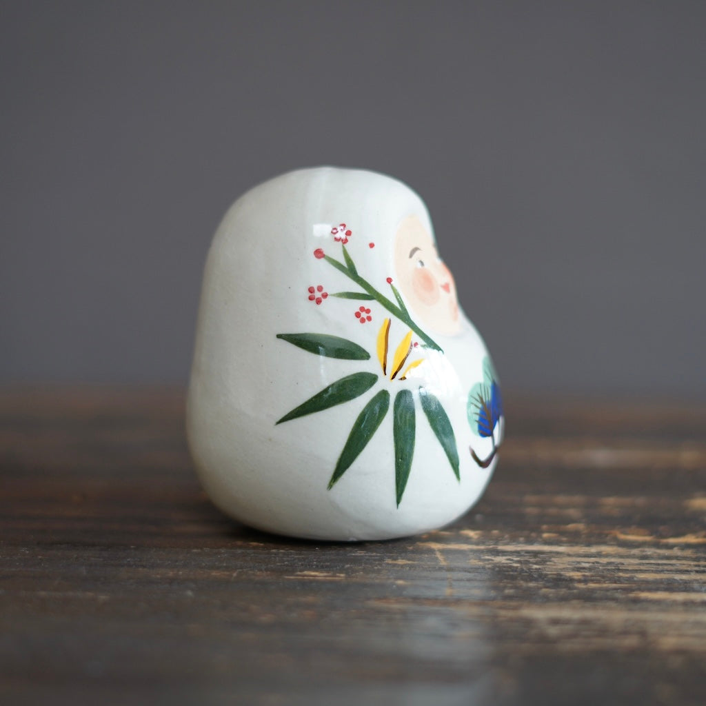 DARUMA Doll White Good Luck Holidays #OKA11