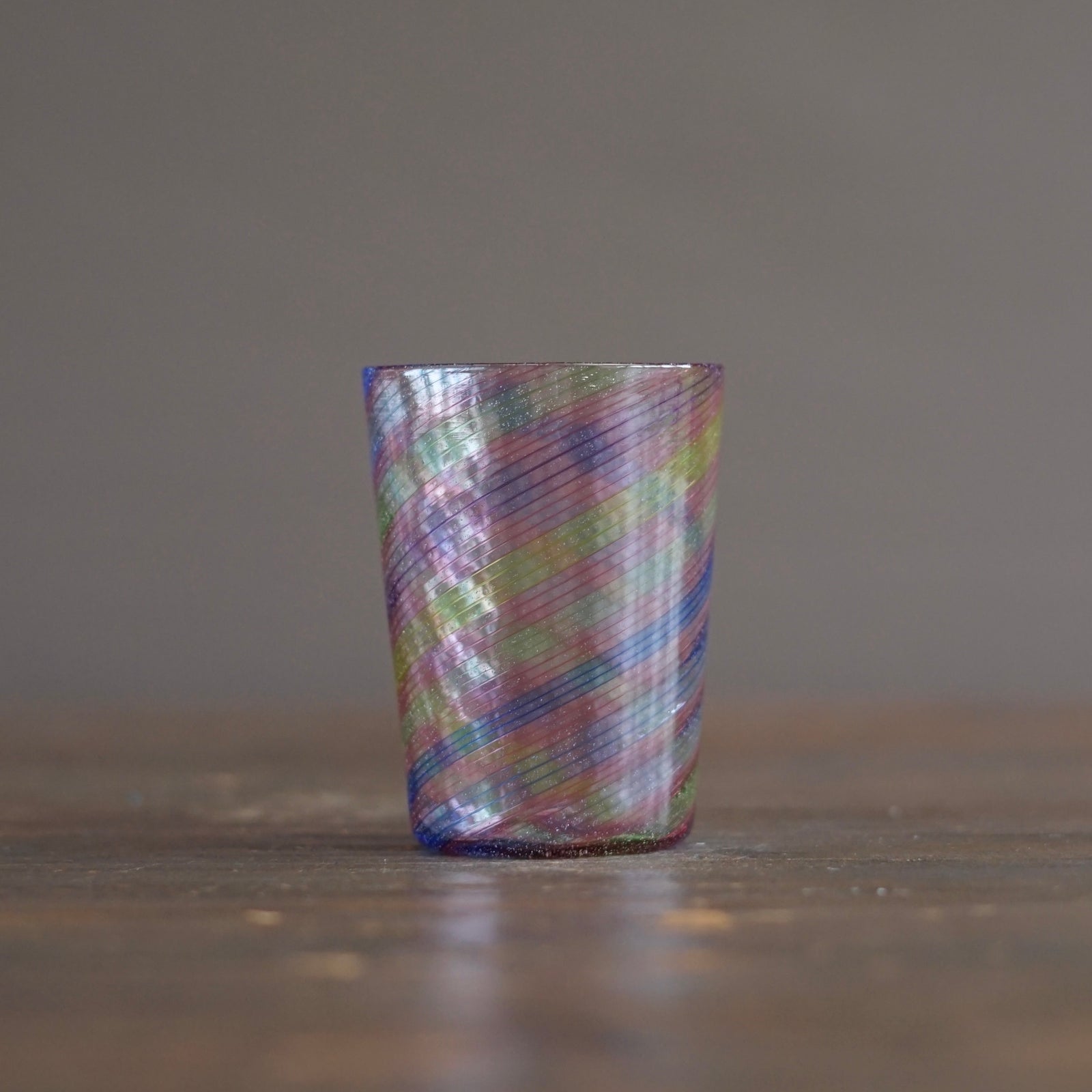 Twisted Rainbow Glass Cane Tumbler #NS35