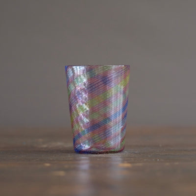 Twisted Rainbow Glass Cane Tumbler #NS35