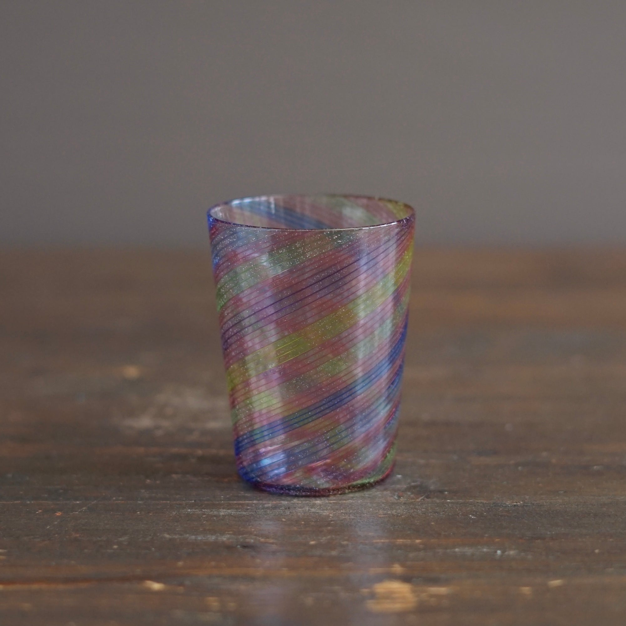 Twisted Rainbow Glass Cane Tumbler #NS35