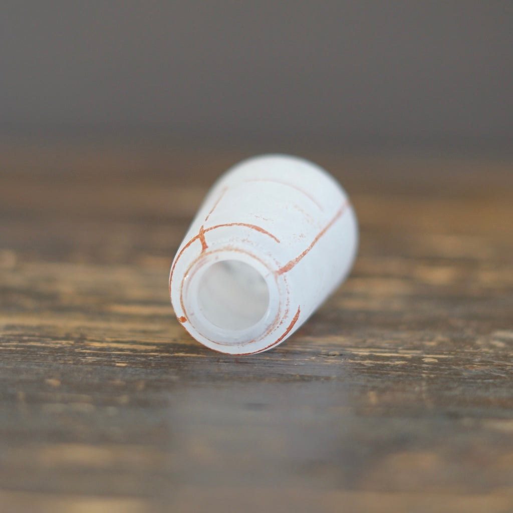 Tall Frosted White Red Line Bud Vase #YY22B