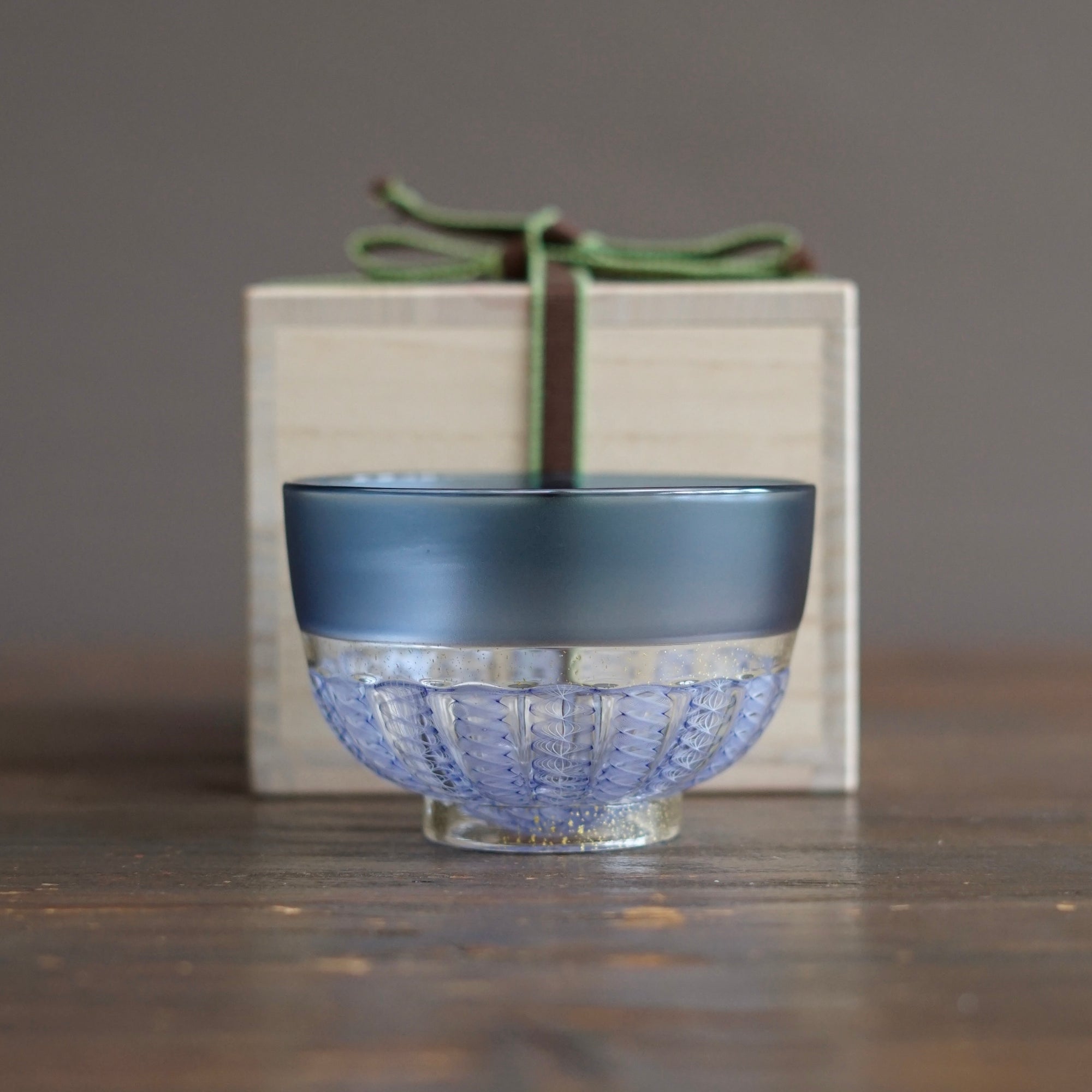Ocean Lace Glass Tea Ceremony Bowl #NS37