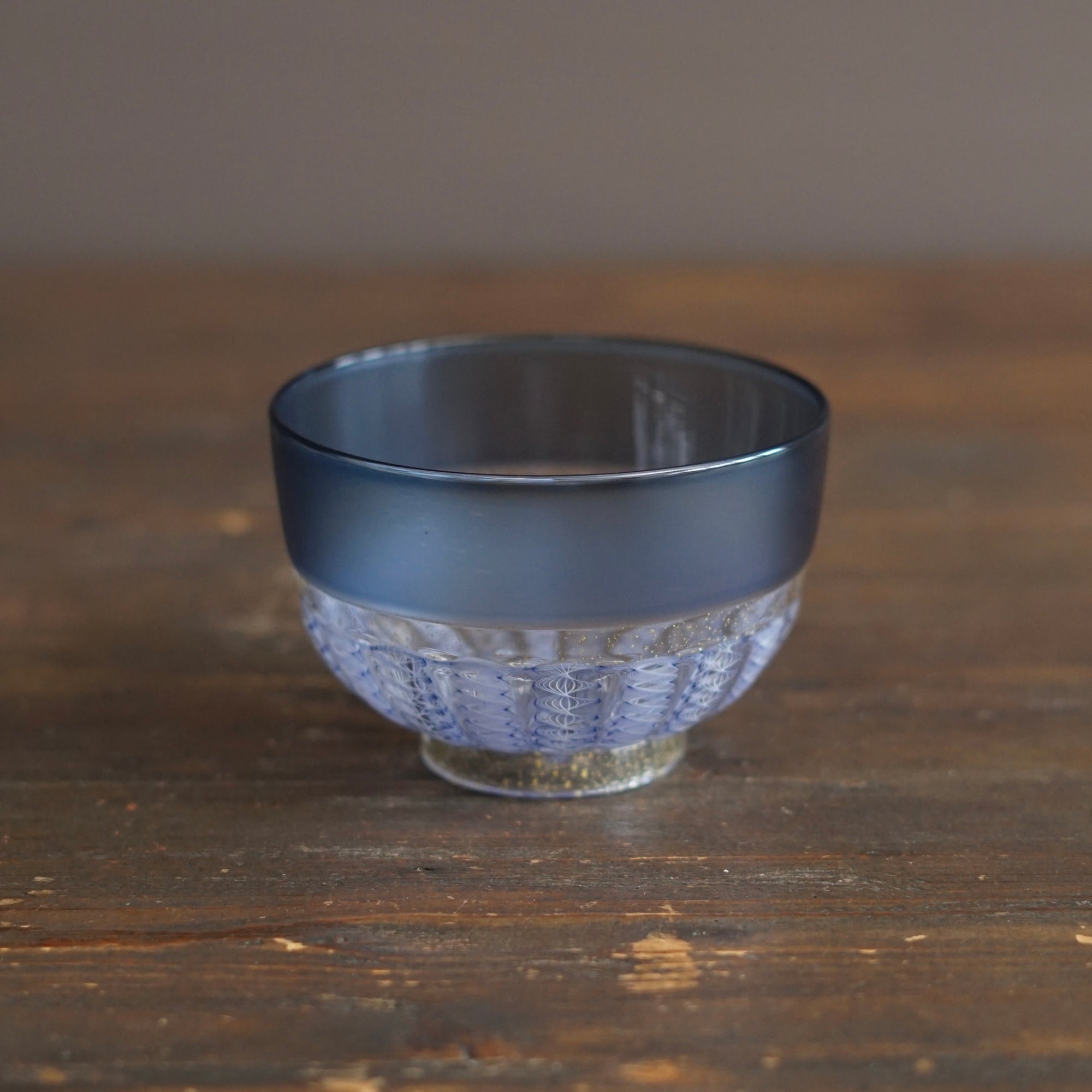 Ocean Lace Glass Tea Ceremony Bowl #NS37
