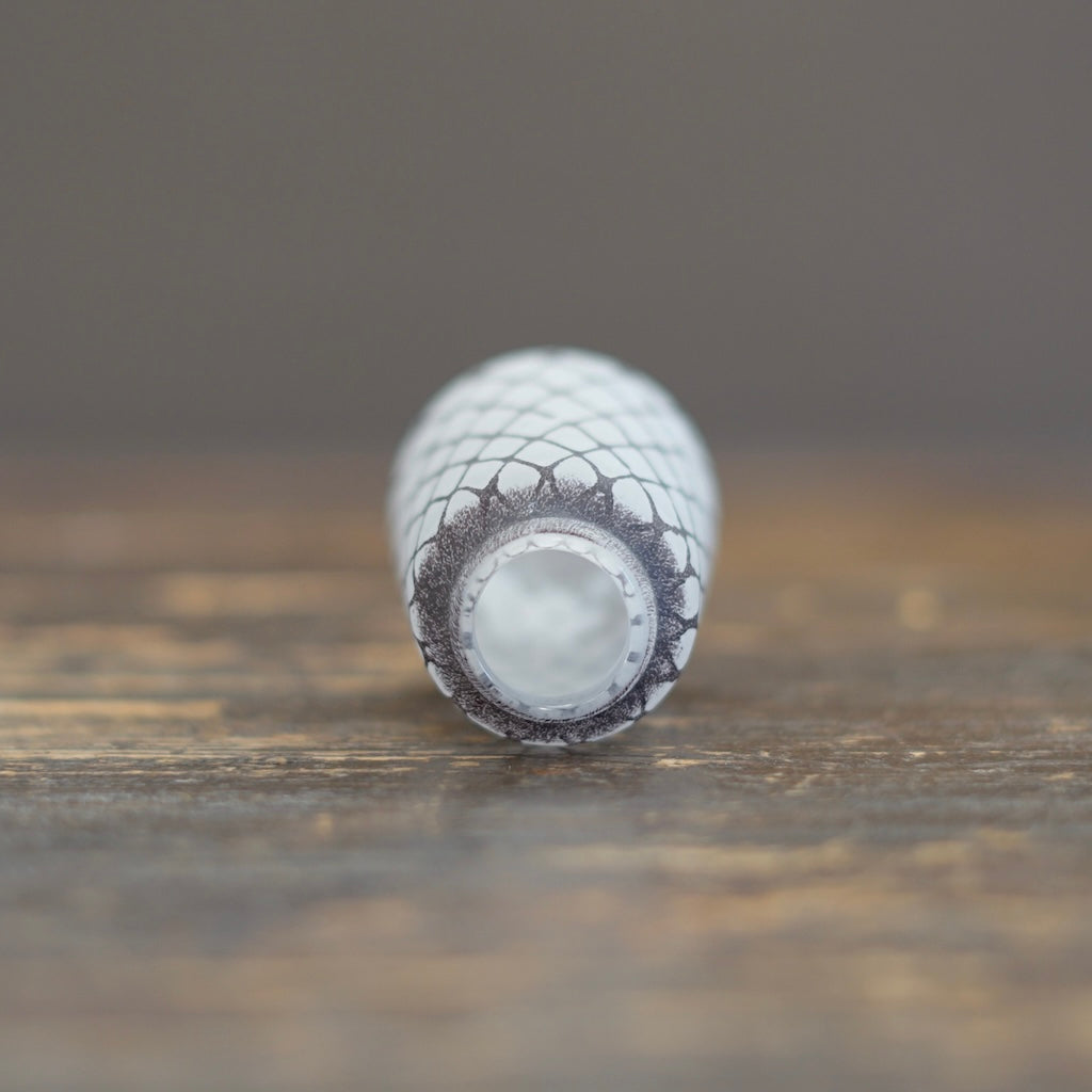 Tall Frosted White Brown Mesh Bud Vase #YY16B