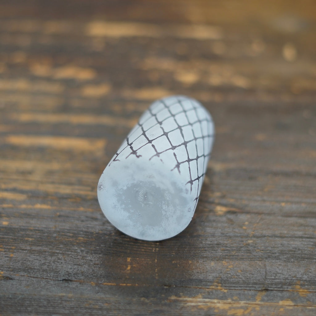 Tall Frosted White Brown Mesh Bud Vase #YY16B