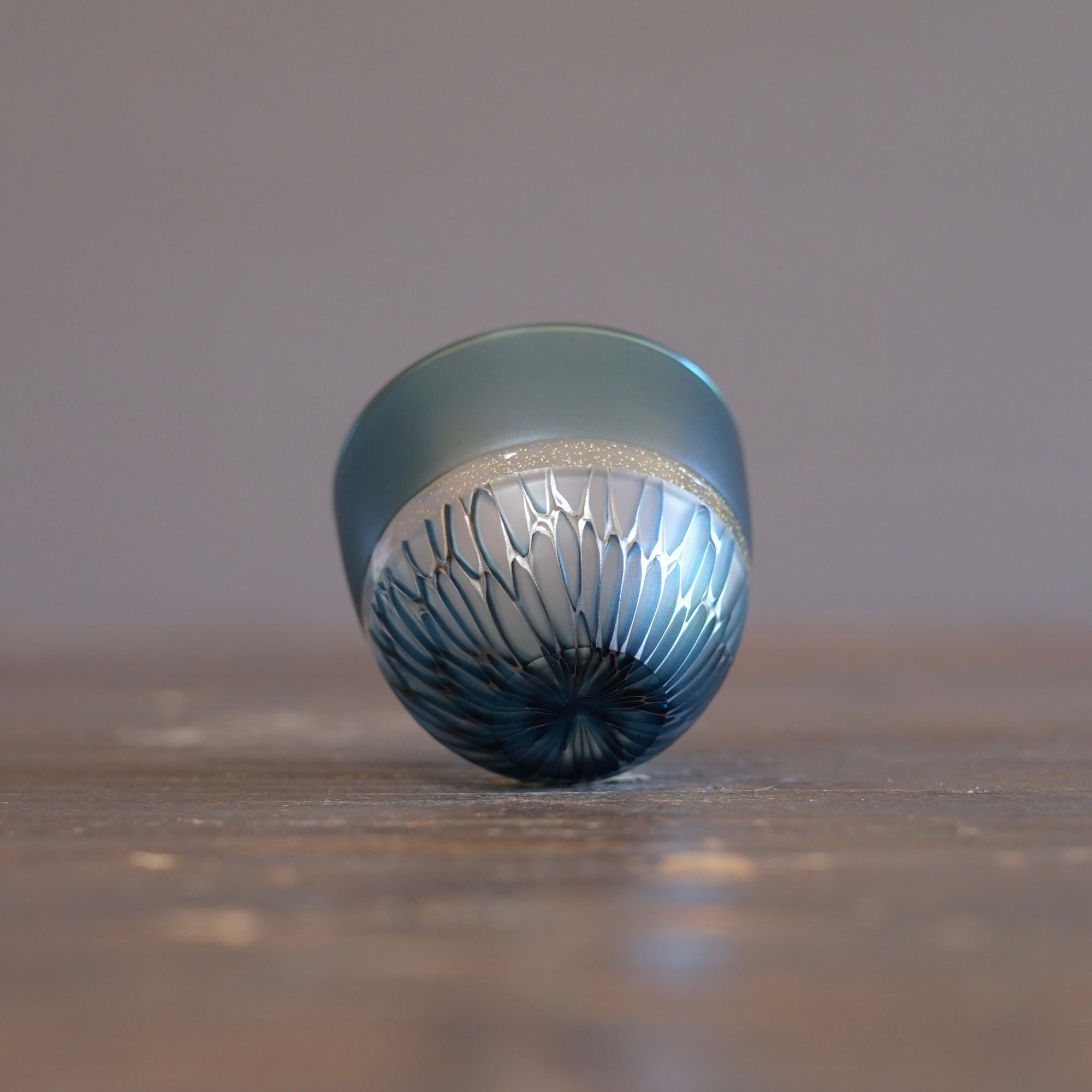 Multifaceted Teal  Murrini GUINOMI Sake Cup #NS10
