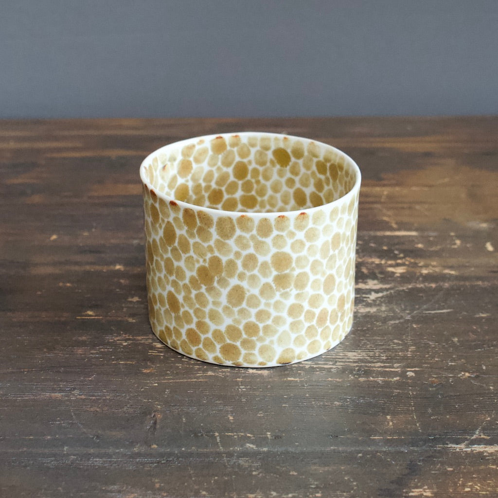 Yellow Dots Cylinder Vase #LK739E