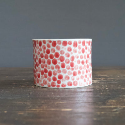 Red Dots Cylinder Vase #LK739F