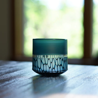 Multifaceted Teal Murrini GUINOMI Sake Cup #NS20