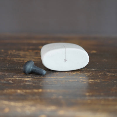 White Bottle Vase with Black Cap #KT131B