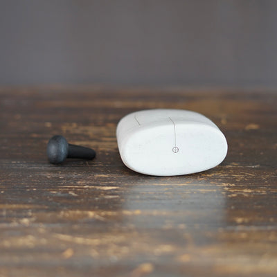 White Bottle Vase with Black Cap #KT131C