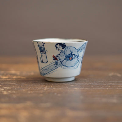 NAGASHI SOUMEN Blue & White Soba Cup #MA156D